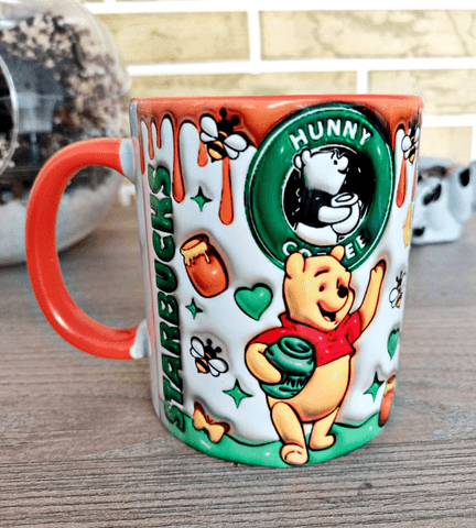 Winnie Baskı içi ve Kulpu Renkli Kupa