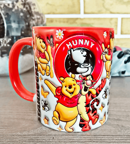 Winnie Baskı içi ve Kulpu Renkli Kupa