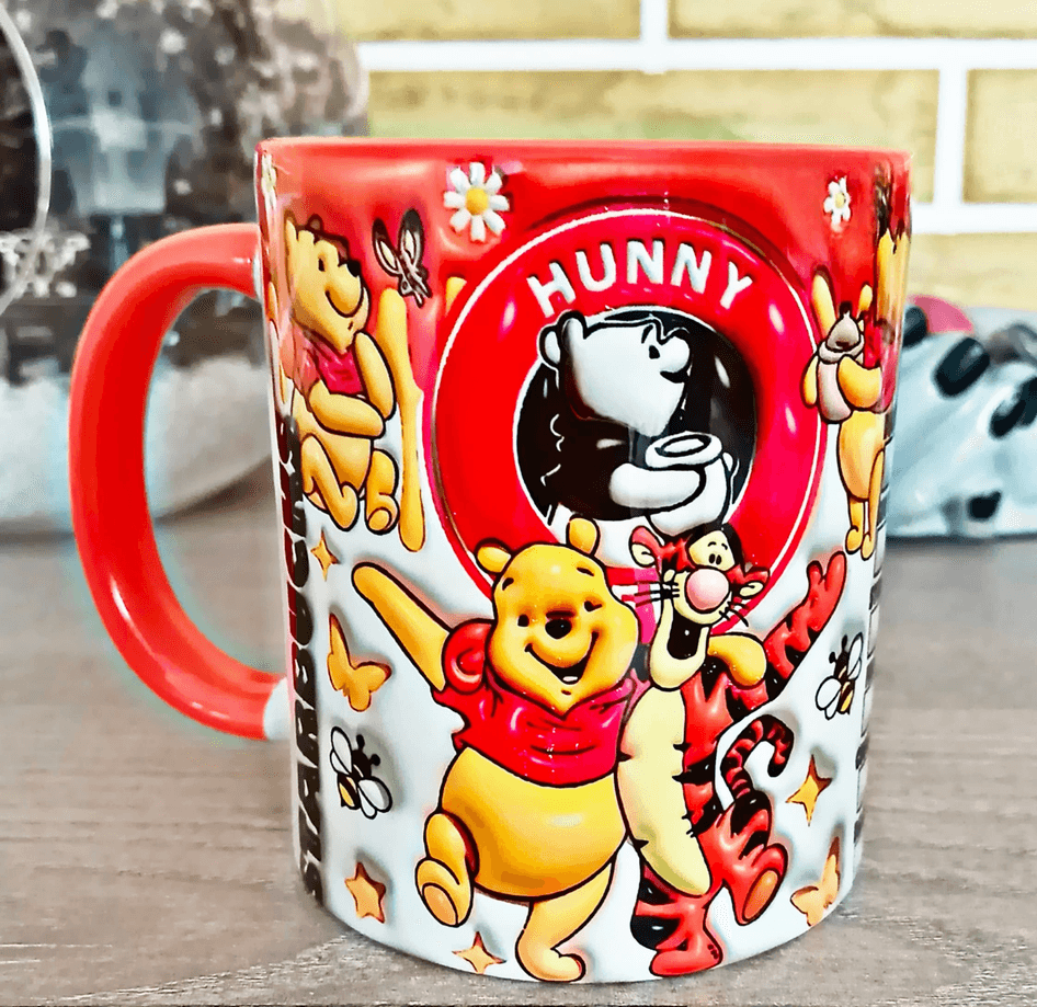 Winnie Baskı içi ve Kulpu Renkli Kupa