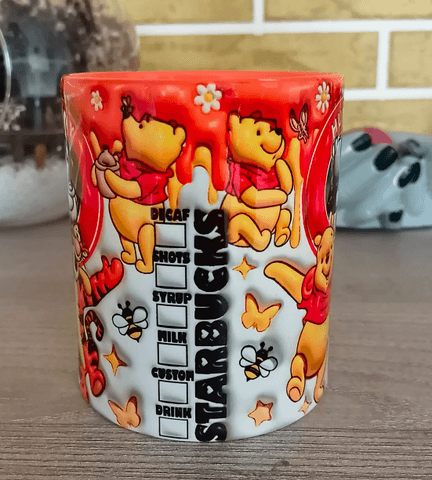 Winnie Baskı içi ve Kulpu Renkli Kupa