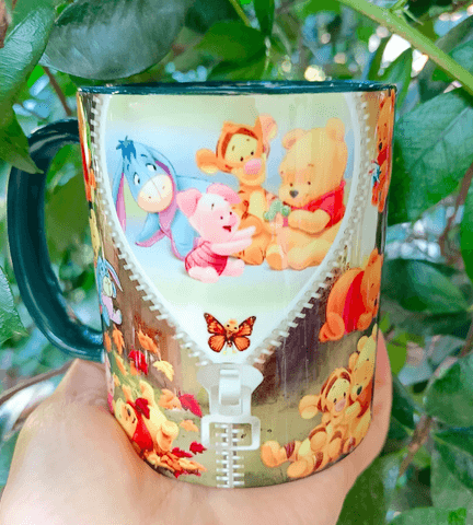 Winnie Baskı içi ve Kulpu Renkli Kupa