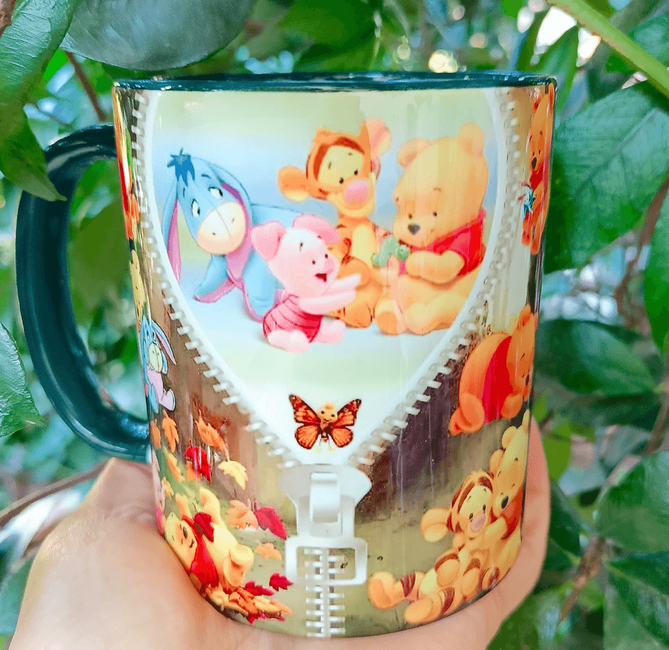 Winnie Baskı içi ve Kulpu Renkli Kupa