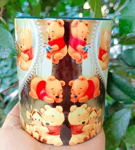 Winnie Baskı içi ve Kulpu Renkli Kupa