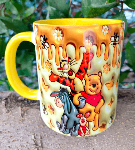 Winnie Baskı içi ve Kulpu Renkli Kupa