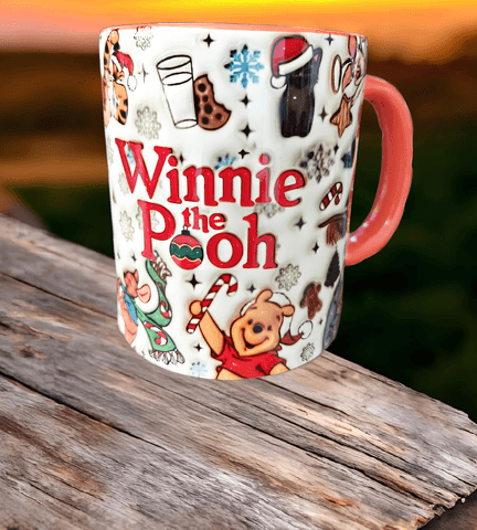 Winnie Baskı içi ve Kulpu Renkli Kupa