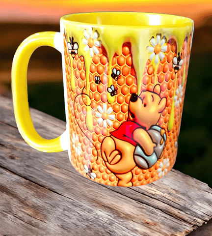 Winnie Baskı içi ve Kulpu Renkli Kupa