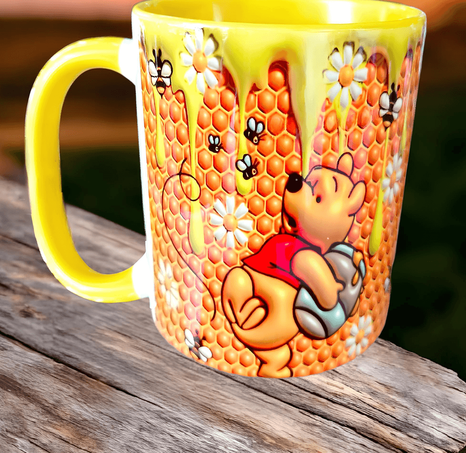 Winnie Baskı içi ve Kulpu Renkli Kupa