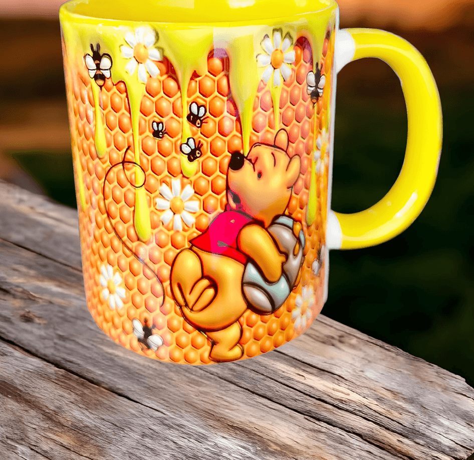 Winnie Baskı içi ve Kulpu Renkli Kupa