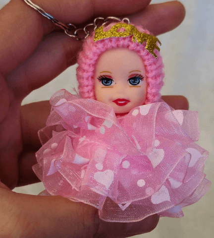 silikon tüllü pembe bebek lüks anahtarlık çanta aksesuar