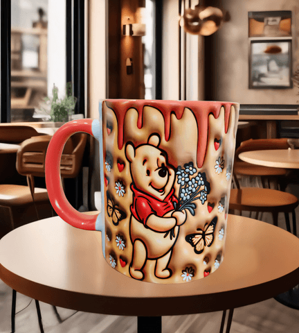 Winnie Baskı içi ve Kulpu Renkli Kupa
