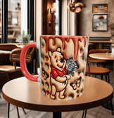 Winnie Baskı içi ve Kulpu Renkli Kupa