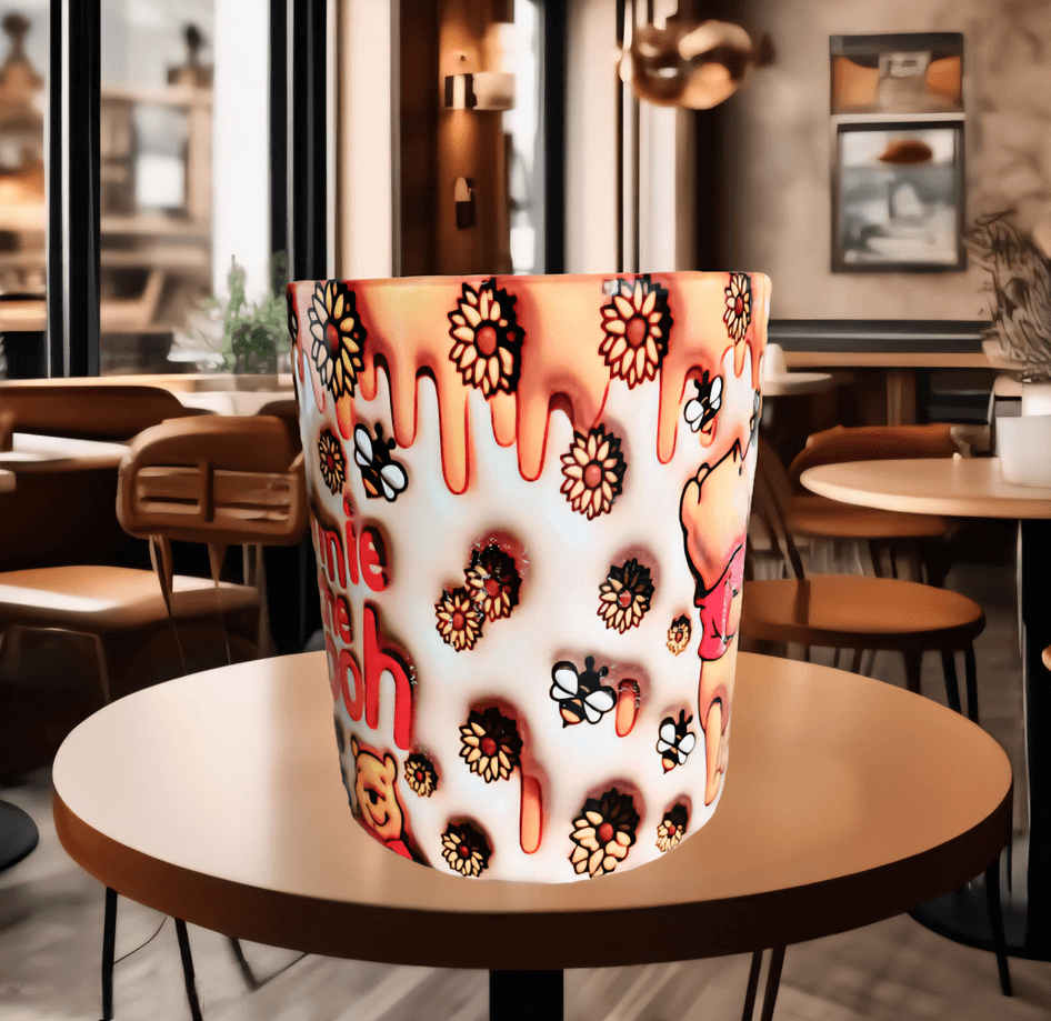 Winnie Baskı içi ve Kulpu Renkli Kupa