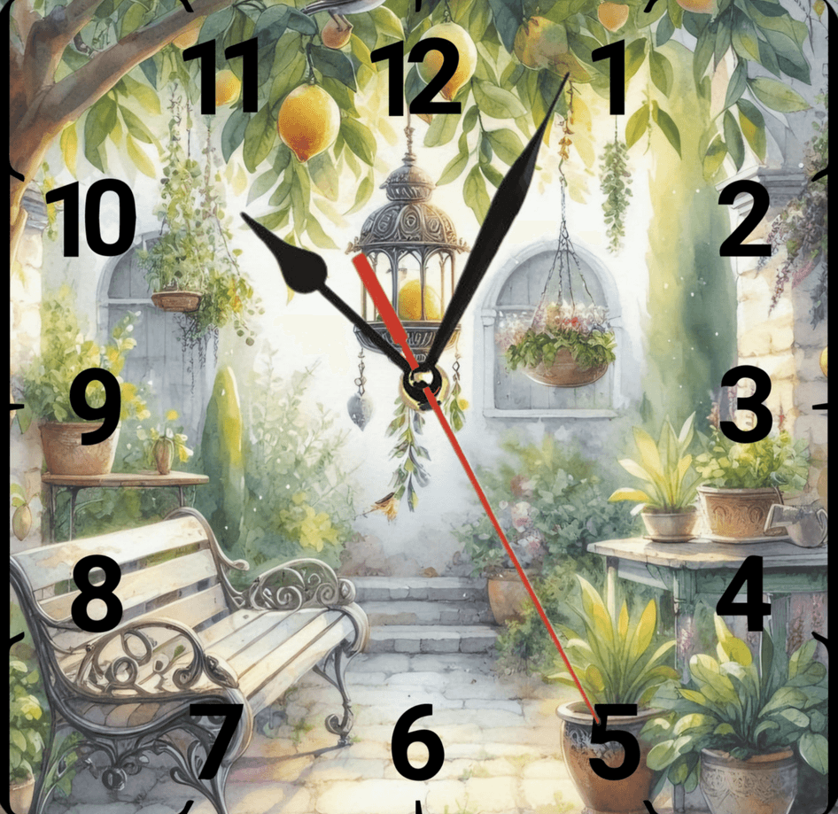 Limon ağacı vintage baskı metal hediyelim dekoratif kaliteli duvar saati