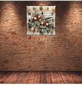 Noel christmas vintage baskı metal hediyelim dekoratif kaliteli duvar saati