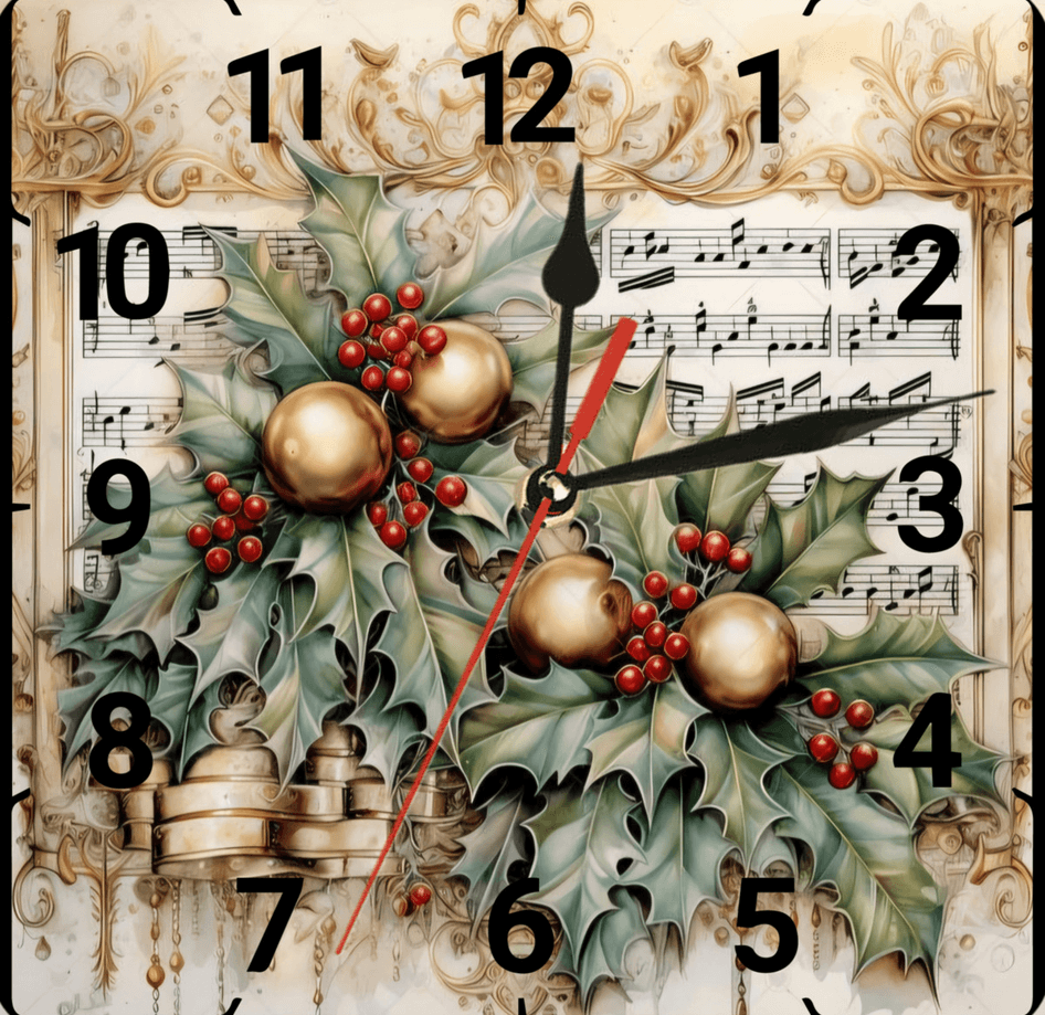 Noel christmas vintage baskı metal hediyelim dekoratif kaliteli duvar saati