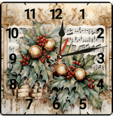 Noel christmas vintage baskı metal hediyelim dekoratif kaliteli duvar saati