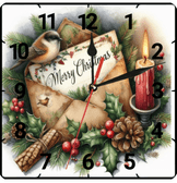 Noel christmas vintage baskı metal hediyelim dekoratif kaliteli duvar saati