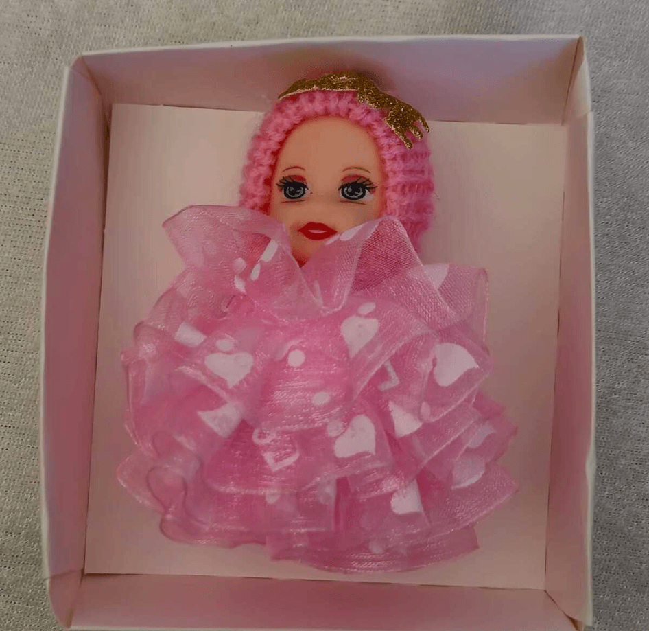 silikon tüllü pembe bebek lüks anahtarlık çanta aksesuar