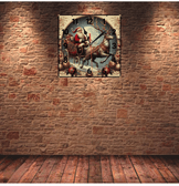 Noel baba christmas vintage baskı metal hediyelim dekoratif kaliteli duvar saati