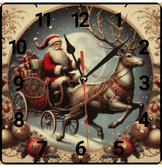 Noel baba christmas vintage baskı metal hediyelim dekoratif kaliteli duvar saati