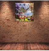 Kamelya vintage baskı metal hediyelim dekoratif kaliteli duvar saati