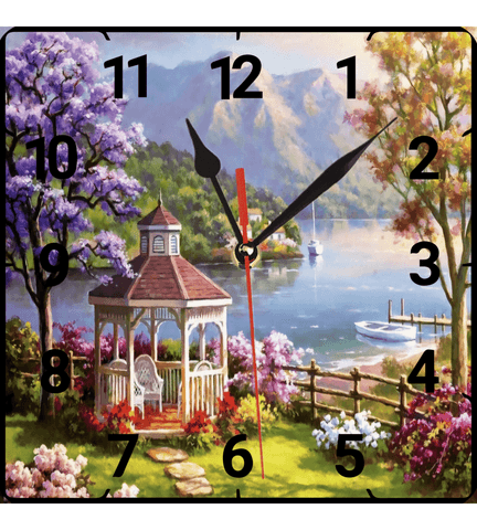 Kamelya vintage baskı metal hediyelim dekoratif kaliteli duvar saati