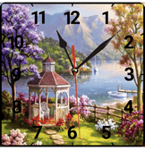 Kamelya vintage baskı metal hediyelim dekoratif kaliteli duvar saati