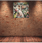 Kır bahçesi vintage baskı metal hediyelim dekoratif kaliteli duvar saati