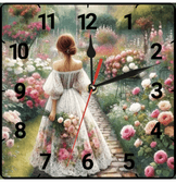 Kır bahçesi vintage baskı metal hediyelim dekoratif kaliteli duvar saati