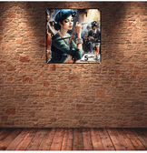 Şampanya vintage baskı metal hediyelim dekoratif kaliteli duvar saati