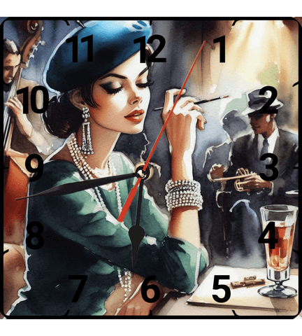 Şampanya vintage baskı metal hediyelim dekoratif kaliteli duvar saati