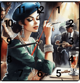 Şampanya vintage baskı metal hediyelim dekoratif kaliteli duvar saati