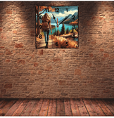 Dağ yolu vintage baskı metal hediyelim dekoratif kaliteli duvar saati