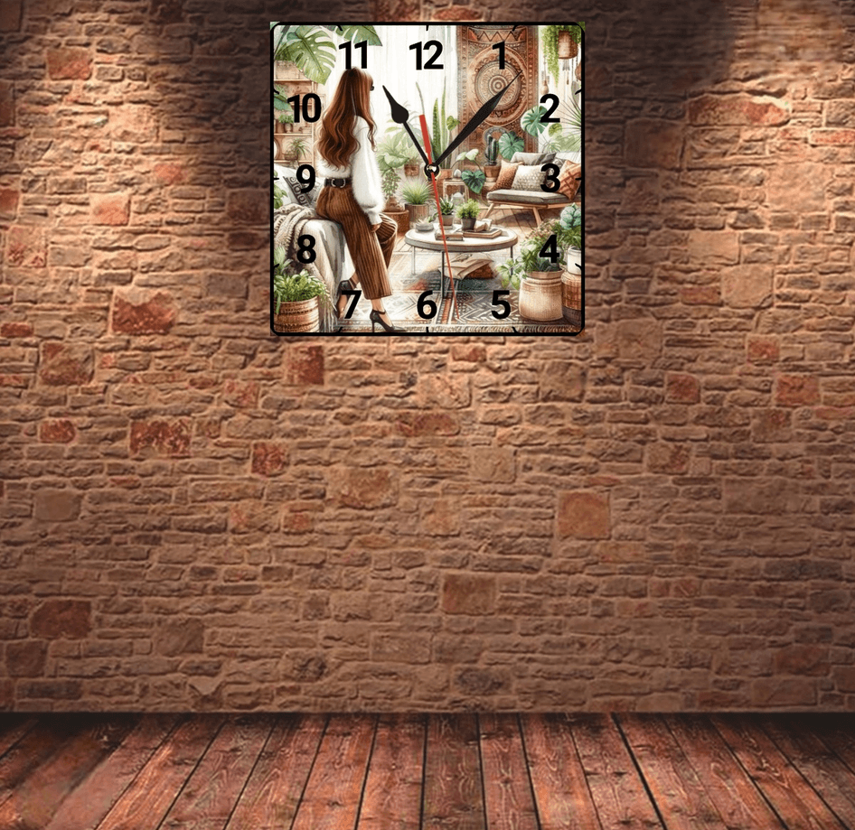 Çiçek bahçesi vintage baskı metal hediyelim dekoratif kaliteli duvar saati