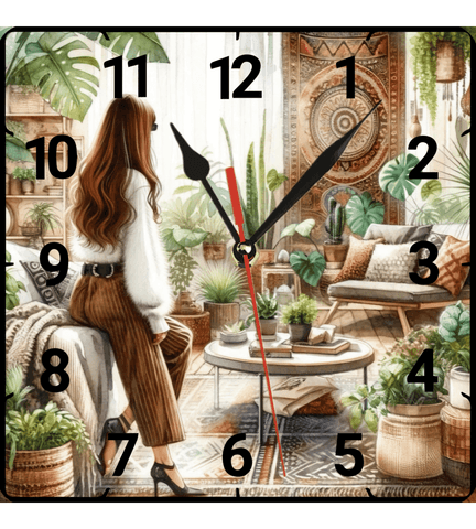 Çiçek bahçesi vintage baskı metal hediyelim dekoratif kaliteli duvar saati