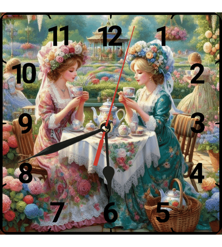 Çay saati vintage baskı metal hediyelim dekoratif kaliteli duvar saati