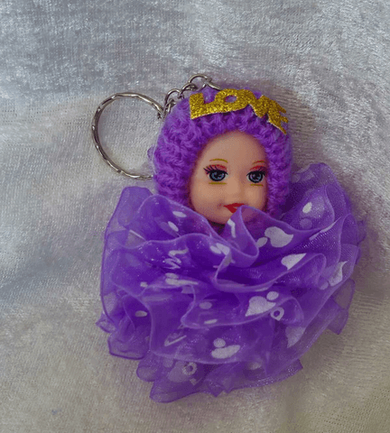 silikon tüllü mor bebek lüks anahtarlık çanta aksesuar