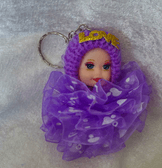 silikon tüllü mor bebek lüks anahtarlık çanta aksesuar