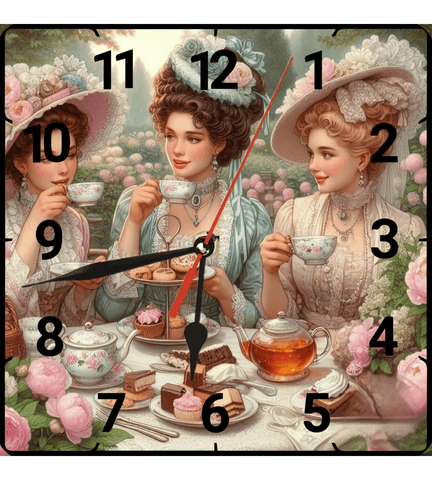 Çay keyfi vintage baskı metal hediyelim dekoratif kaliteli duvar saati