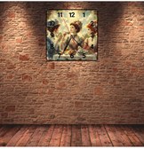 Çay keyfi vintage baskı metal hediyelim dekoratif kaliteli duvar saati