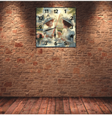 Çay keyfi vintage baskı metal hediyelim dekoratif kaliteli duvar saati