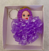 silikon tüllü mor bebek lüks anahtarlık çanta aksesuar