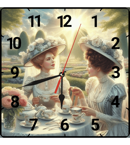 Çay keyfi vintage baskı metal hediyelim dekoratif kaliteli duvar saati