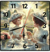 Çay keyfi vintage baskı metal hediyelim dekoratif kaliteli duvar saati