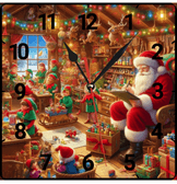 Noel baba christmas vintage baskı metal hediyelim dekoratif kaliteli duvar saati