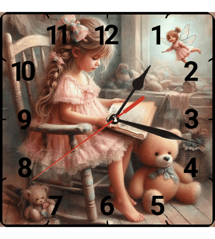 Sevimli peri vintage baskı metal hediyelim dekoratif kaliteli duvar saati