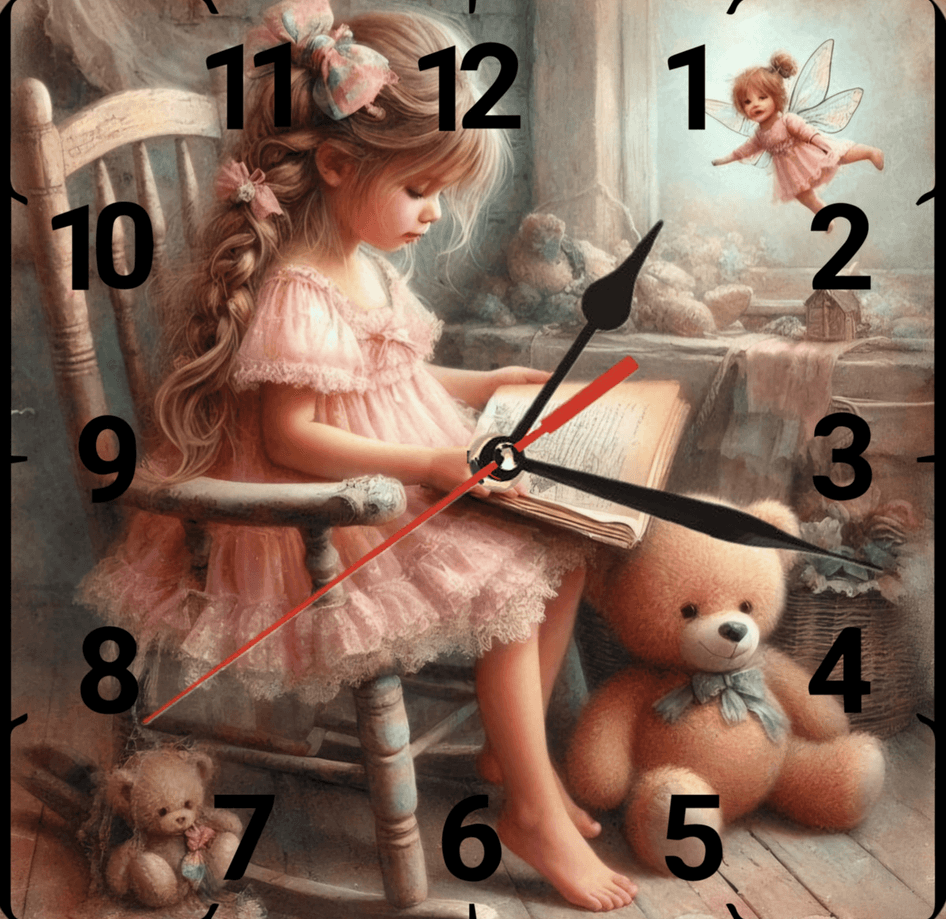 Sevimli peri vintage baskı metal hediyelim dekoratif kaliteli duvar saati