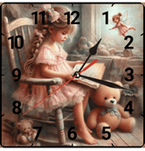 Sevimli peri vintage baskı metal hediyelim dekoratif kaliteli duvar saati