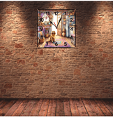 Sevimli dost vintage baskı metal hediyelim dekoratif kaliteli duvar saati