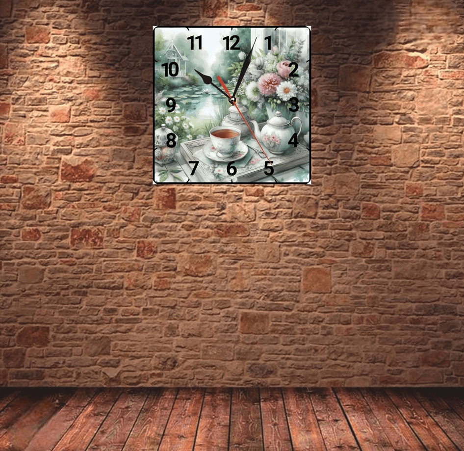 Çay keyfi vintage baskı metal hediyelim dekoratif kaliteli duvar saati